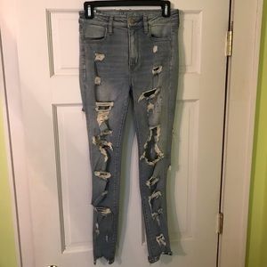 light blue ripped jeans